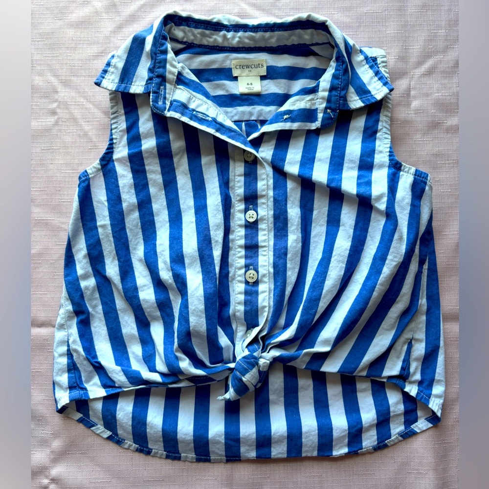 Girls Crewcuts By J. Crew Front Tie Sleeveless Top Size 4/5